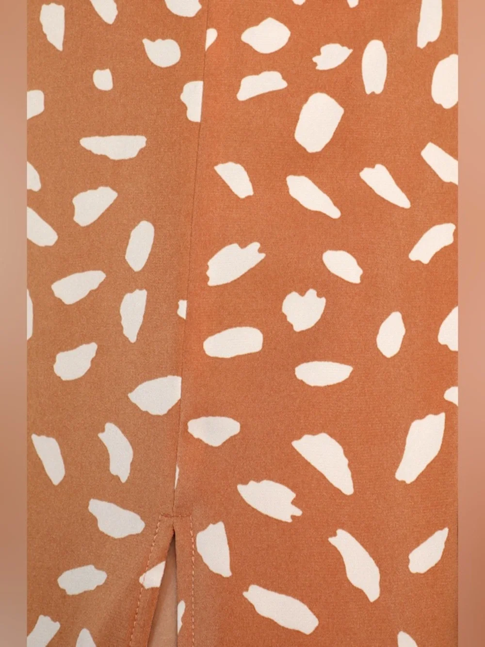 Lulus Getting Glam Peach Print Slit Midi Skirt Size XS NWT